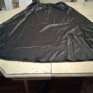 Black Faux Satin Maxi Skirt